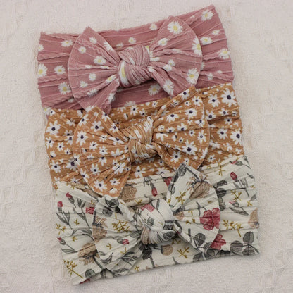 Set van 3 Baby Meisjes Haarbandjes – Strik Design | Elastisch & Comfortabel
