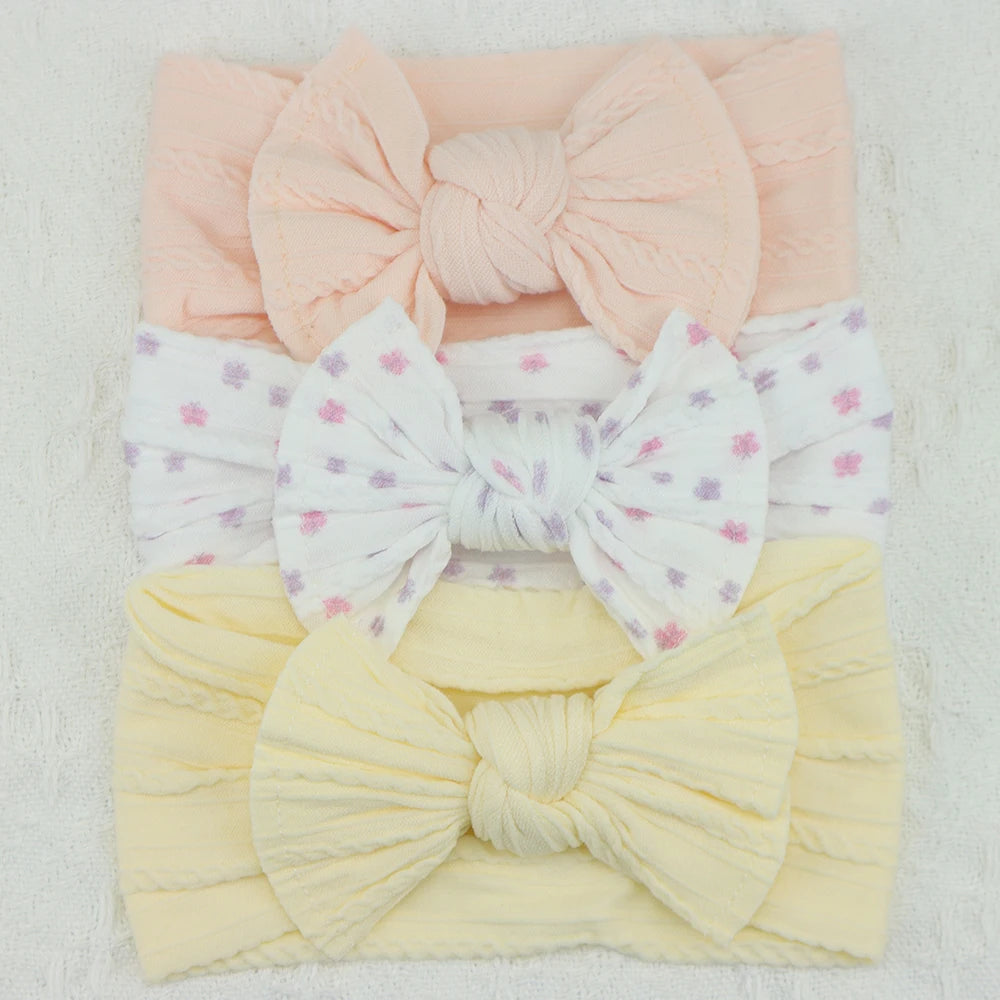 Set van 3 Baby Meisjes Haarbandjes – Strik Design | Elastisch & Comfortabel