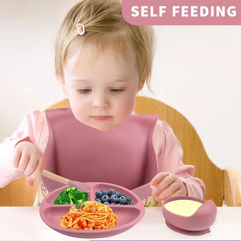 Set van 6 siliconen babyvoedingssets - Trainingset voor kinderen