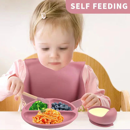 Set van 6 siliconen babyvoedingssets - Trainingset voor kinderen