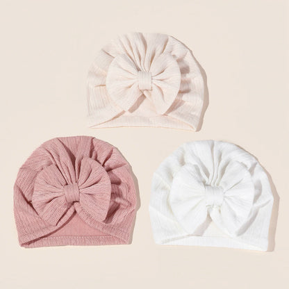 Set van 3 Baby Meisjes Turban Mutsjes – Met Grote Strik | 0–12 mnd