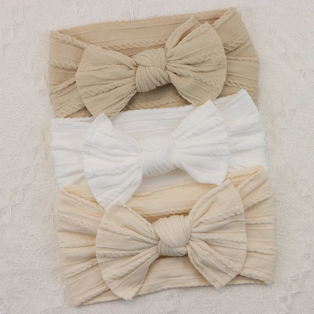 Set van 3 Baby Meisjes Haarbandjes – Strik Design | Elastisch & Comfortabel