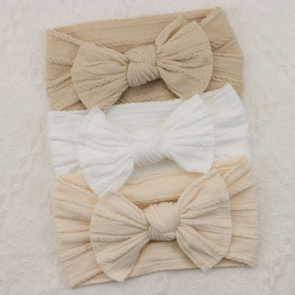 Set van 3 Baby Meisjes Haarbandjes – Strik Design | Elastisch & Comfortabel