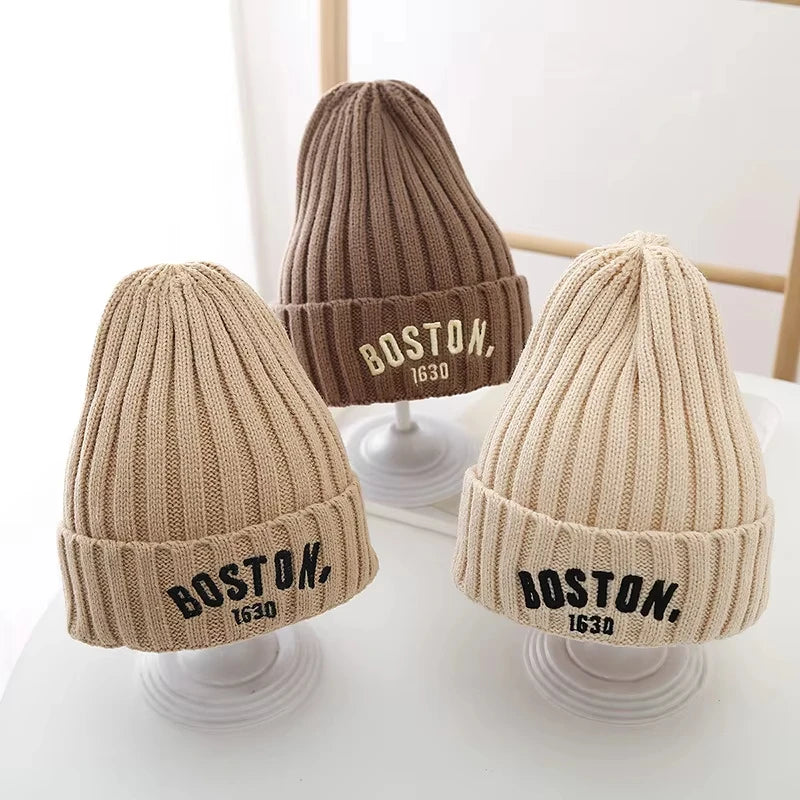 Gebreide kinder muts ‘BOSTON’ – Warme Vintage Wintermuts