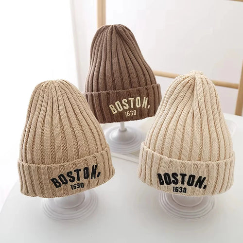 Gebreide kinder muts ‘BOSTON’ – Warme Vintage Wintermuts