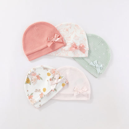 Kiddiezoom® Set van 5 Baby Mutsjes – 100% Katoen | 0–6 mnd Unisex