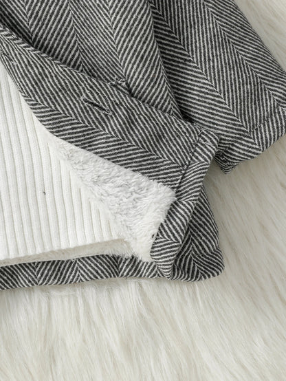 aby Jas – Pluche Warm, Nette Stijl met Knopen | Herfst/Winter, 1–3 jaar