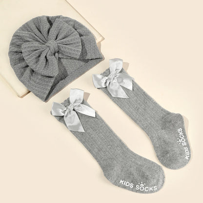 Baby Muts & Sokken Set – 2-delig, Met Bloem, Anti-Slip | Newborn & Peuter Meisjes