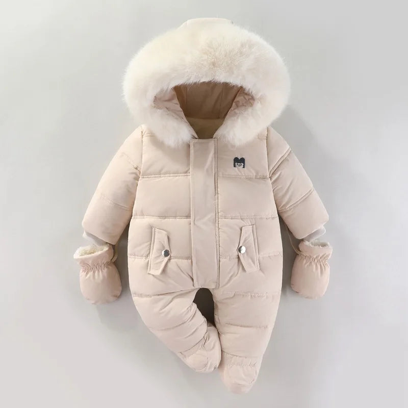 Warme Baby Meisjes Jumpsuit met Fleecevoering