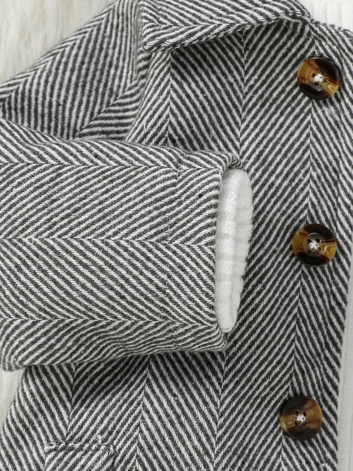 aby Jas – Pluche Warm, Nette Stijl met Knopen | Herfst/Winter, 1–3 jaar