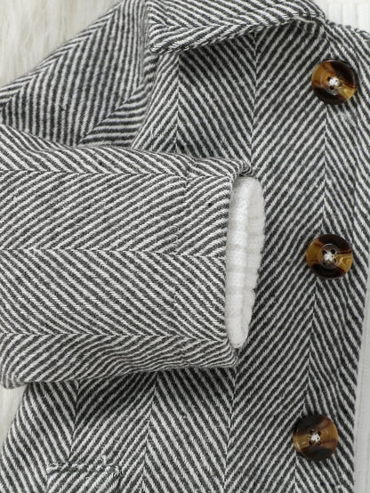 aby Jas – Pluche Warm, Nette Stijl met Knopen | Herfst/Winter, 1–3 jaar