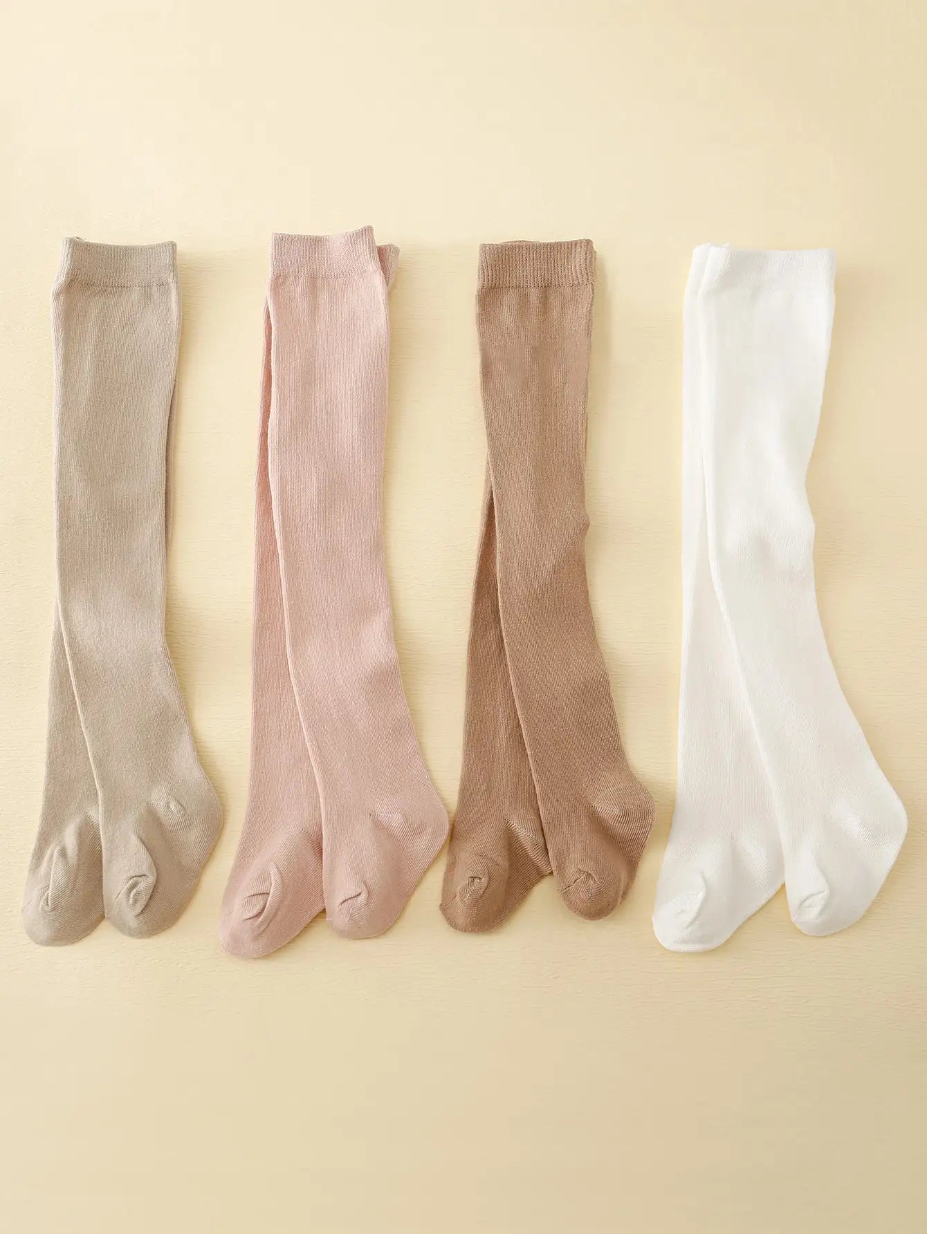 4 Paar Zachte Effen Maillots voor Peutermeisjes