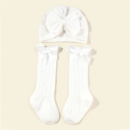 Baby Muts & Sokken Set – 2-delig, Met Bloem, Anti-Slip | Newborn & Peuter Meisjes