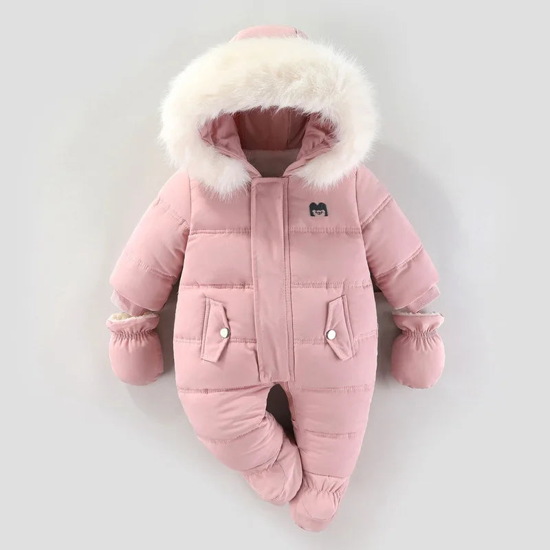 Warme Baby Meisjes Jumpsuit met Fleecevoering