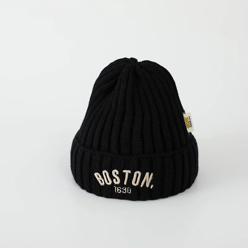 Gebreide kinder muts ‘BOSTON’ – Warme Vintage Wintermuts