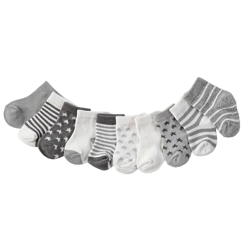 Set van 5 Paar Babysokken – Sterren & Strepen Design