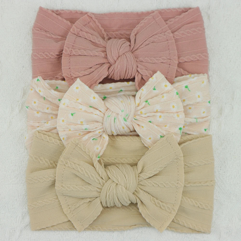 Set van 3 Baby Meisjes Haarbandjes – Strik Design | Elastisch & Comfortabel