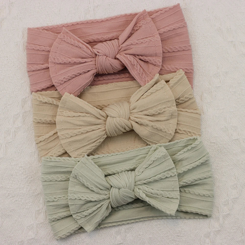 Set van 3 Baby Meisjes Haarbandjes – Strik Design | Elastisch & Comfortabel