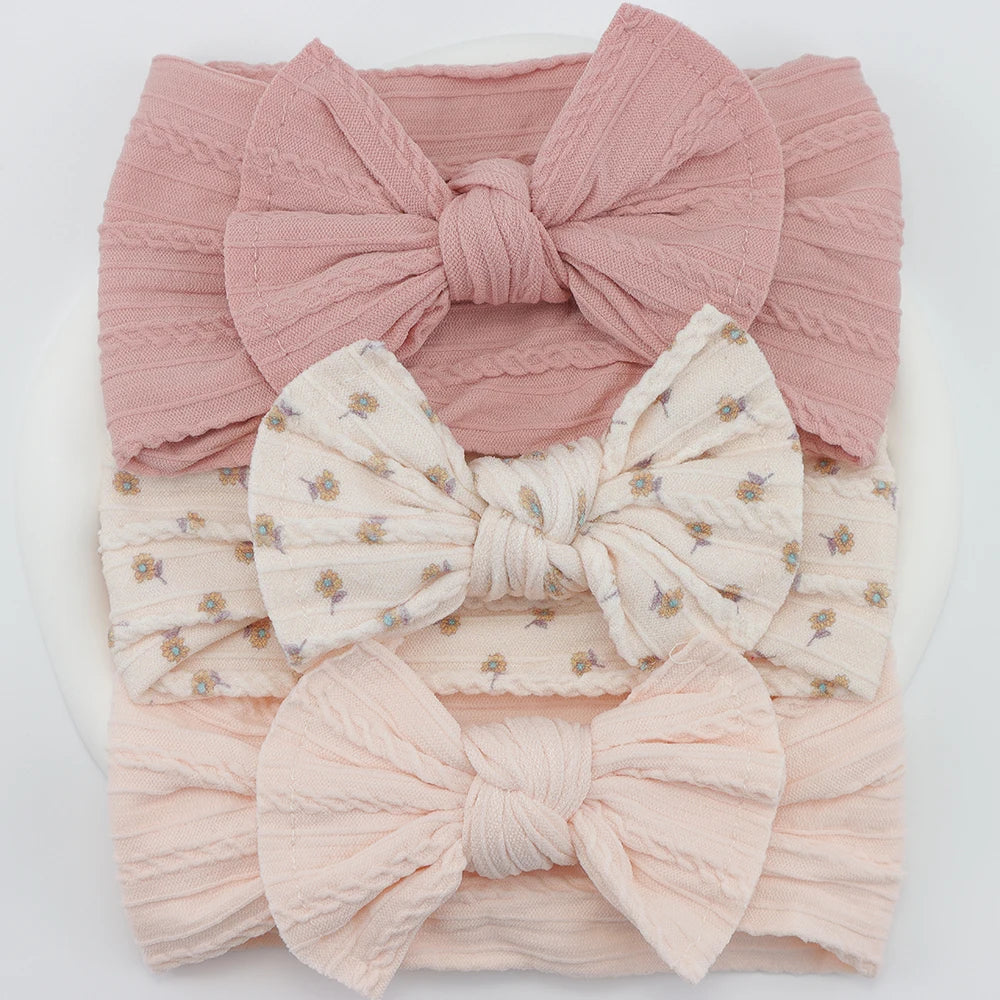 Set van 3 Baby Meisjes Haarbandjes – Strik Design | Elastisch & Comfortabel