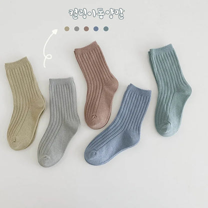 Set van 5 Paar Kinderkousen – Zachte Katoenen Sokken
