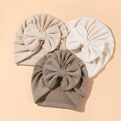 Set van 3 Baby Meisjes Turban Mutsjes – Met Grote Strik | 0–12 mnd