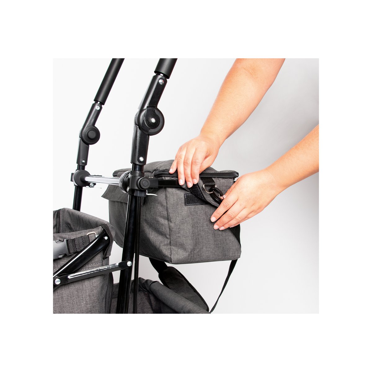 Pinolino bolderkar “AddPlus” – Gemengd Grijs | Opvouwbare Handkar met Rem & Zonnekap