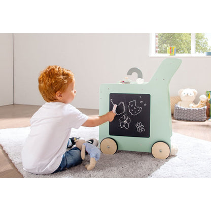 Pinolino Speelkeuken “Kalle” – Pastelgroen | Mobiele Houten Kinderkeuken met Accessoires