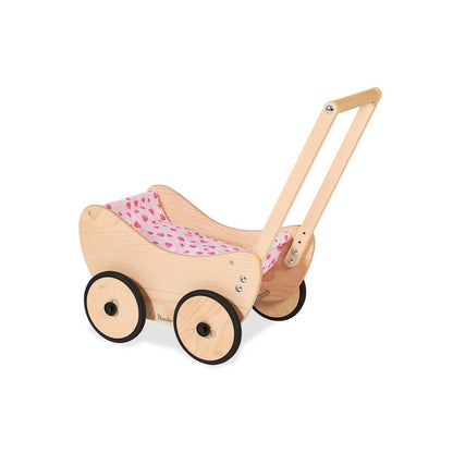 Poppenwagen “Trixi” – Met Remsysteem & Beddengoed, Roze | Pinolino®