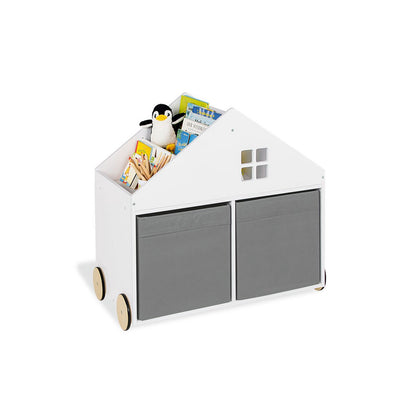 Boekenkast op Wieltjes “Hus” – MDF Wit Gelakt | Pinolino®
