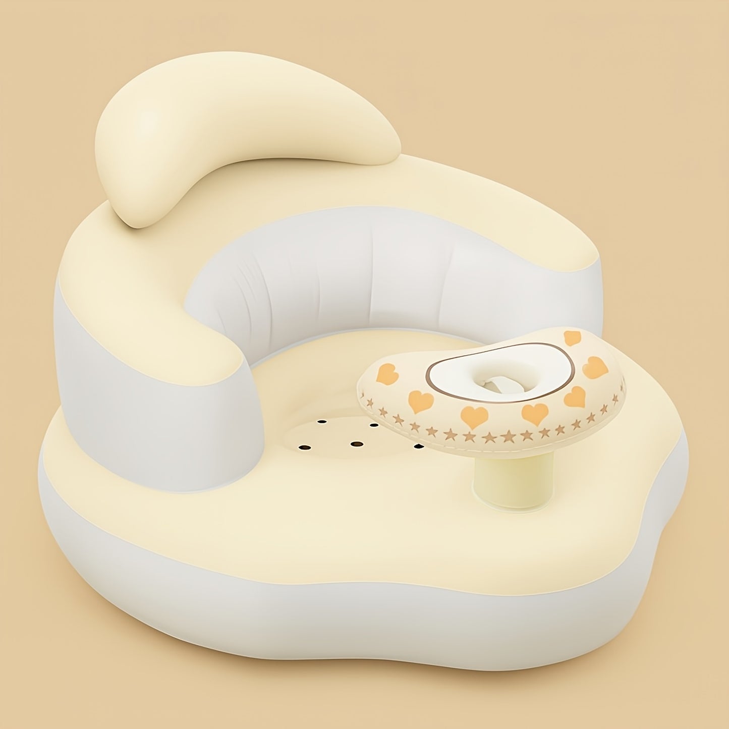 Multifunctioneel babyzitje in maanvorm met afneembare tray | Stevig PVC | Veilig leren zitten | Perfect kraamcadeau