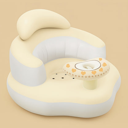 Multifunctioneel babyzitje in maanvorm met afneembare tray | Stevig PVC | Veilig leren zitten | Perfect kraamcadeau