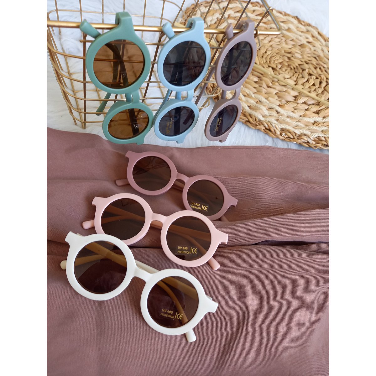 Zonnebril retro groen kids | Kinderzonnebril