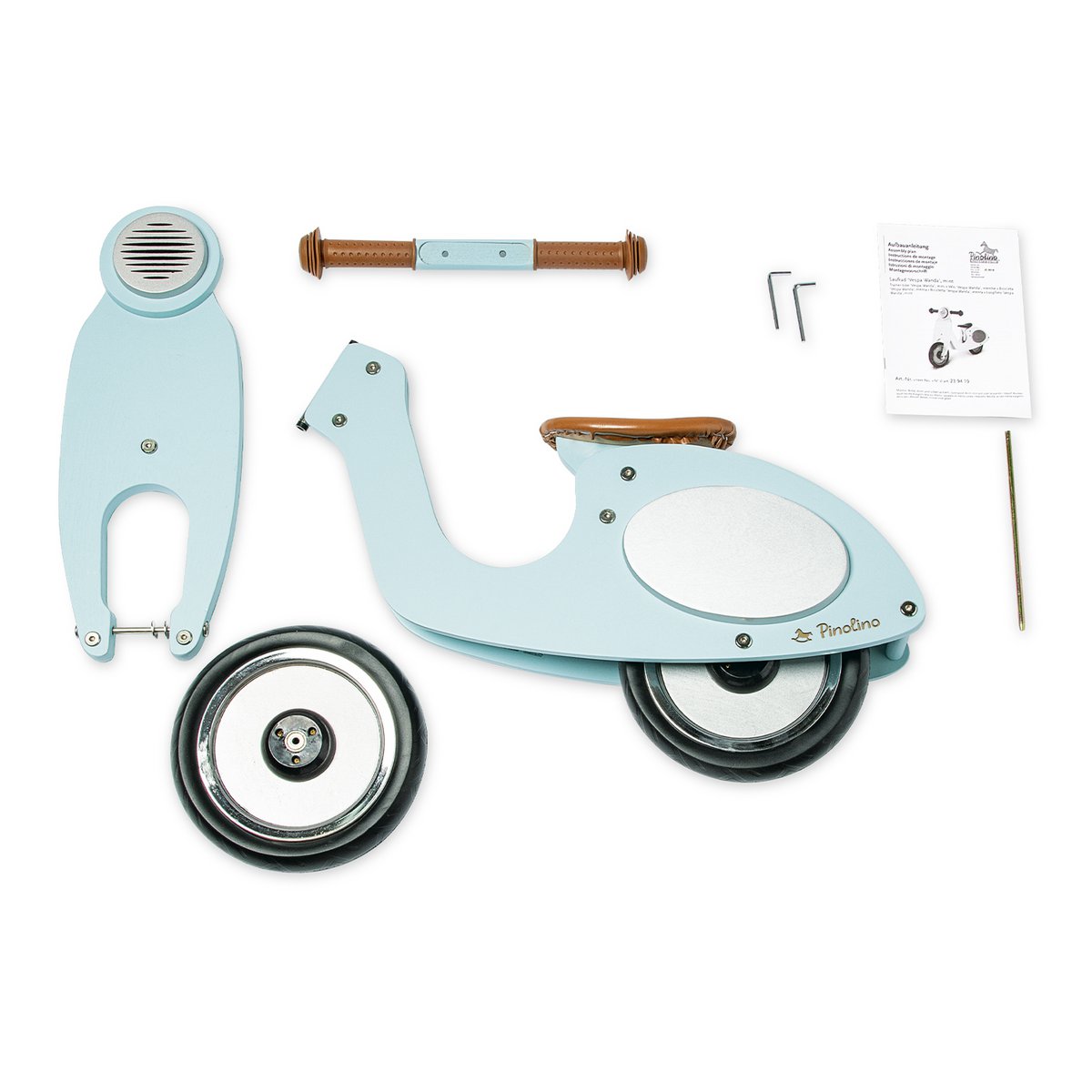 Loopfiets “Wanda” – Massief Berkenhout, Mint/Zilver | Pinolino®