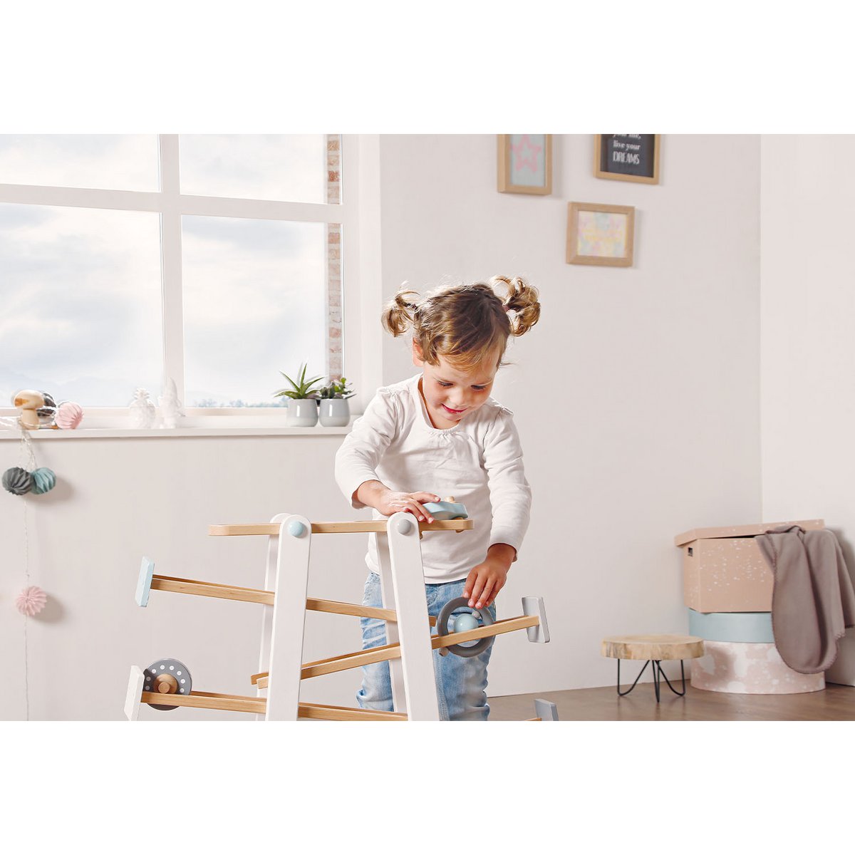 Pinolino Knikkerbaan “Kuno” – Houten Marble Run met Ballen & Auto | Vanaf 1,5 jaar