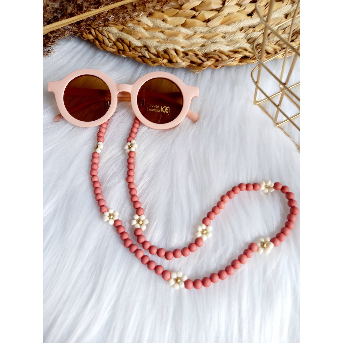 Zonnebrilkoord Daisy kids Terra-rose