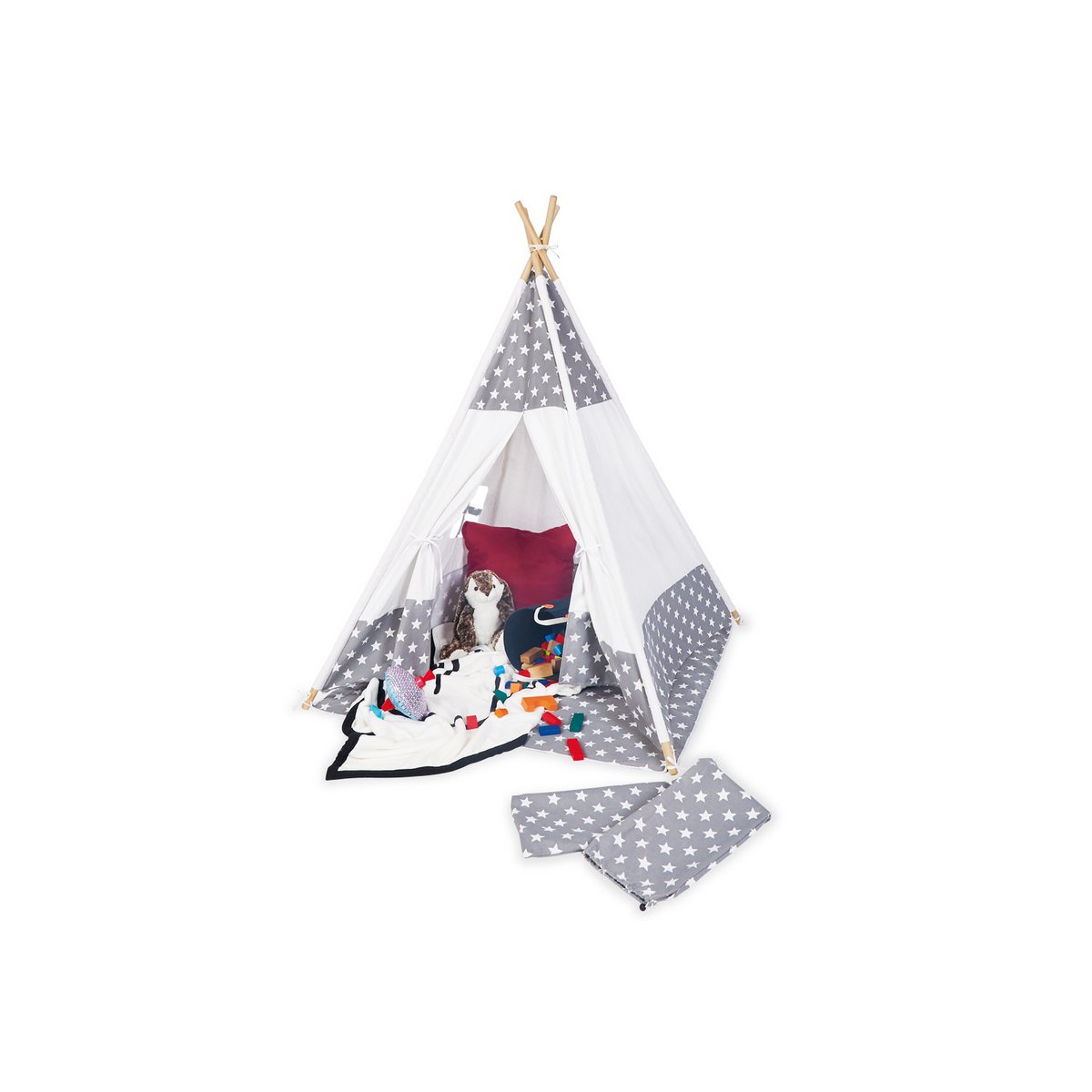 Kindertent Tipi “Jakara” – Met Raam, Gestoffeerde Vloermat & Opbergzak | Pinolino®