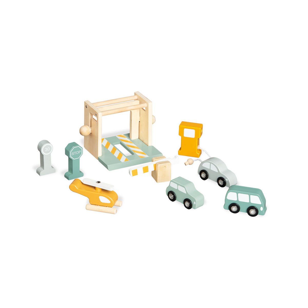 Pinolino Parkeergarage “Kurt” – Houten Speelgarage met 3 Verdiepingen, Lift & Accessoires | FSC®-gecertificeerd