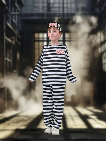 Gestreepte Set – Shirt, Broek & Muts