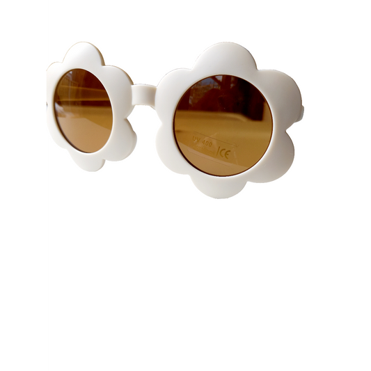 Zonnebril kids Bloem rond cream | Kinderzonnebril