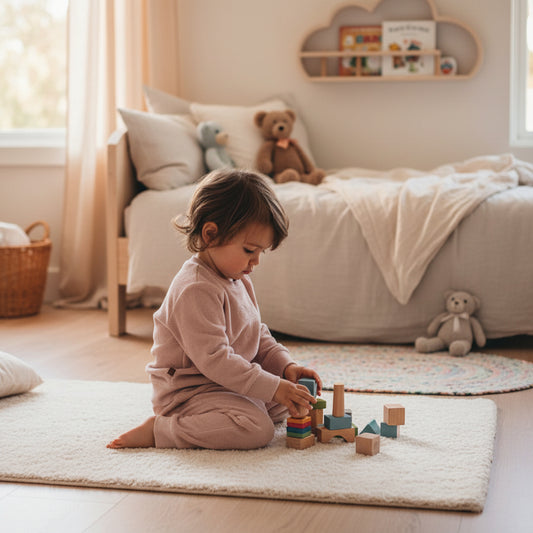 F&D Velours babypyjama | Sepia-roos