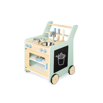 Pinolino Speelkeuken “Kalle” – Pastelgroen | Mobiele Houten Kinderkeuken met Accessoires