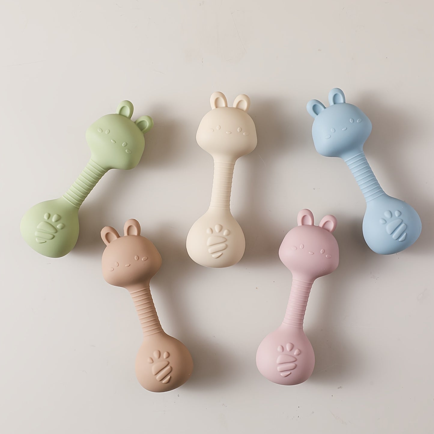 Zachte Rammelaar Konijntje – Veilig & Niet-Giftig | Sensory Speelgoed met Krasgeluid voor Baby’s