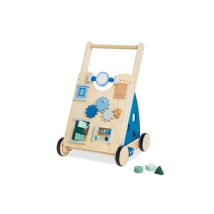 Pinolino Activity Walker “Titus” – Blauw | Houten Loopwagen met Remsysteem & Speelfuncties