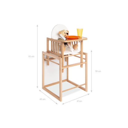 Kinderstoel Lene Combi – Beukenhout & Witte Bekleding | Pinolino®