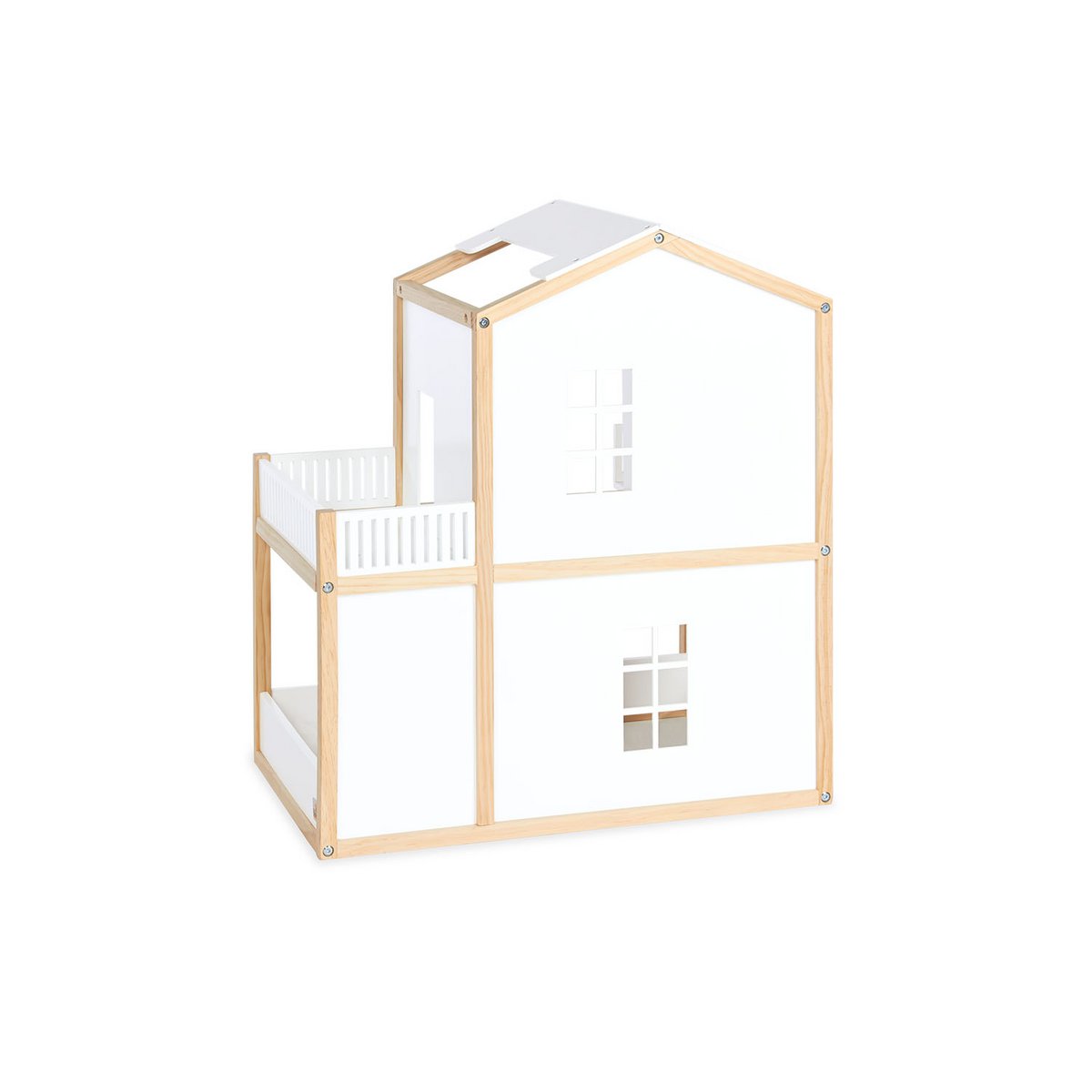 Pinolino Poppenhuis “Ida” – Houten Poppenhuis met 2 Verdiepingen & Balkon | Wit